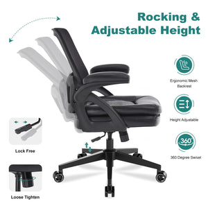 Big and Tall Office Chair, 500lbs Heavy Duty Ergonomic Mesh, Black