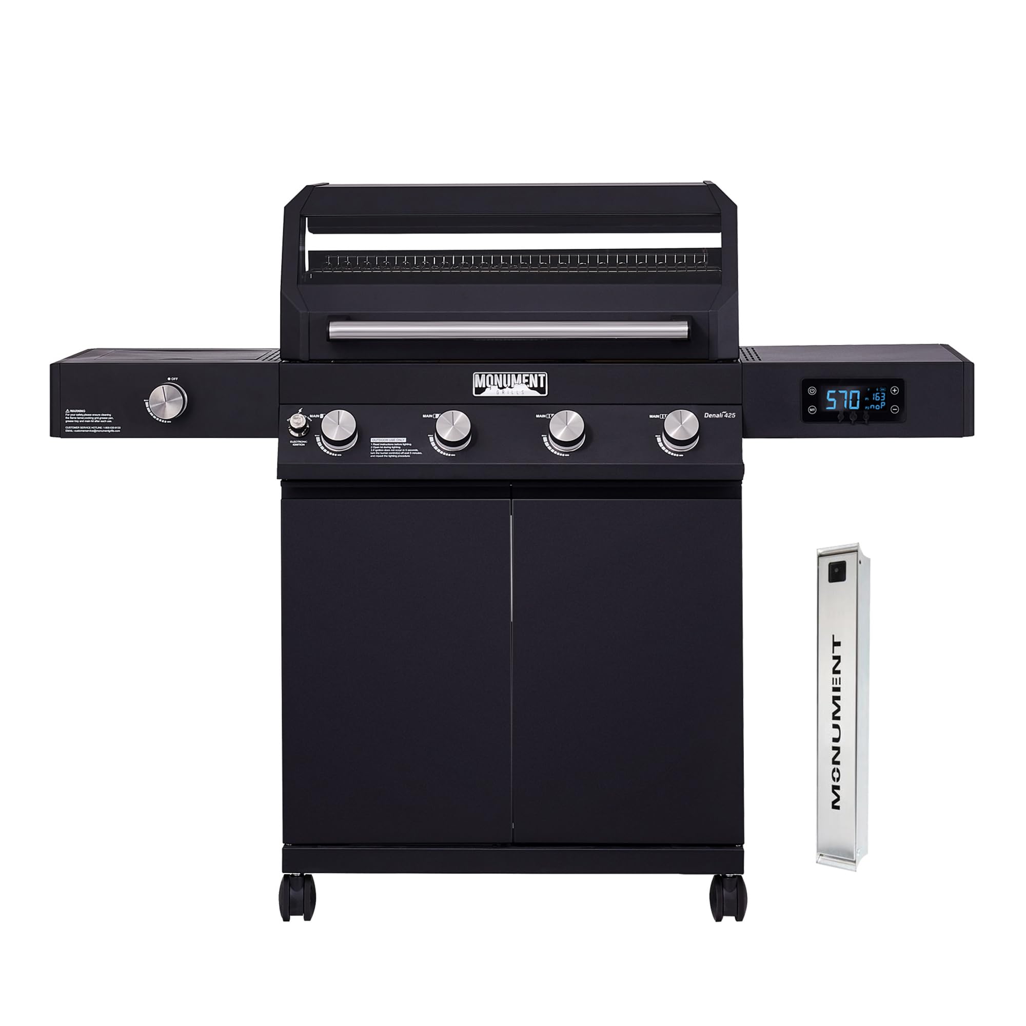 4-Burner Liquid Propane Gas Smart bbq Grill Denali 425 with Stainless Steel Smoke Box(2 Items)