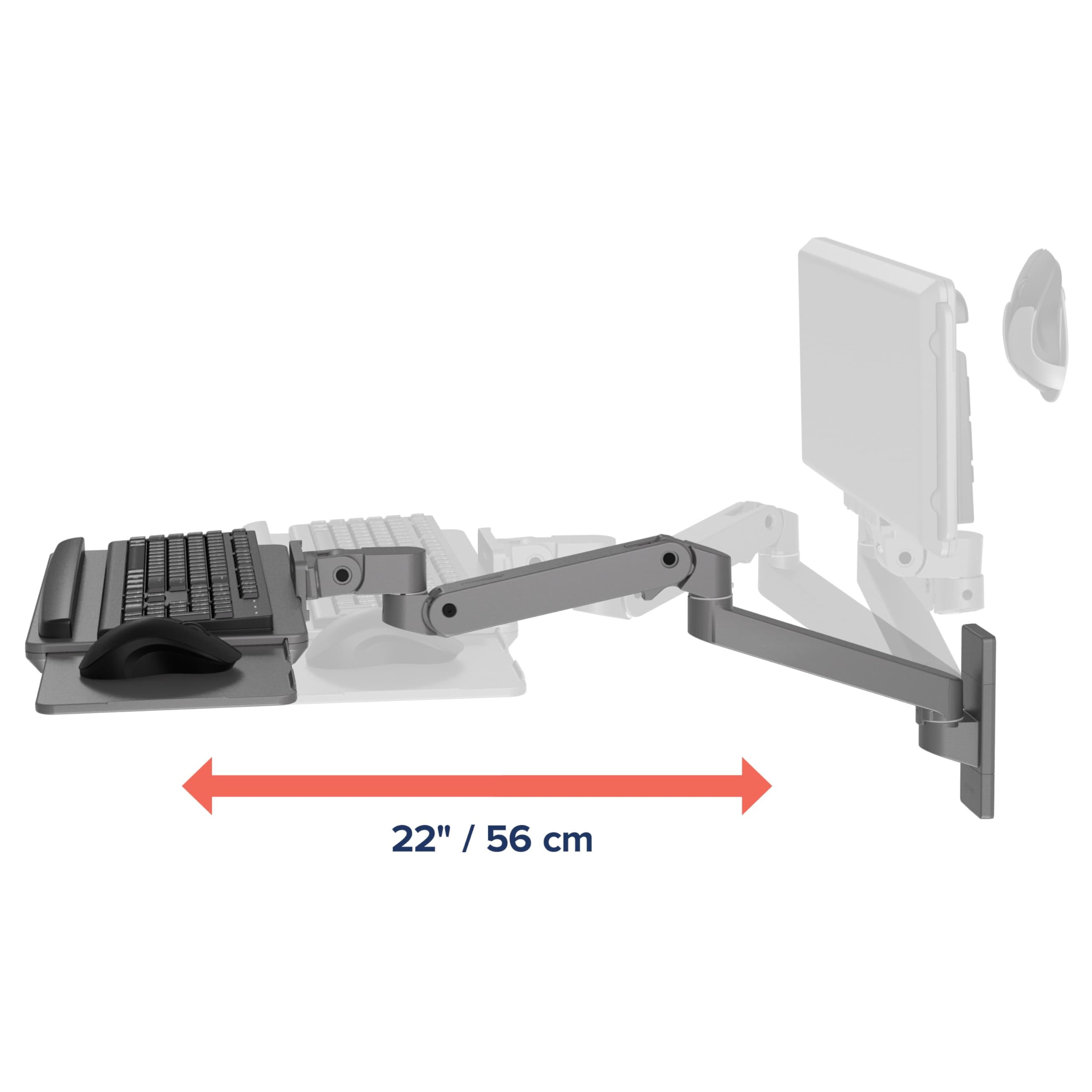 Upgraded LX Pro Premium Keyboard Arm, Wall Mount Adjustable Keyboard Tray – Dark Grey