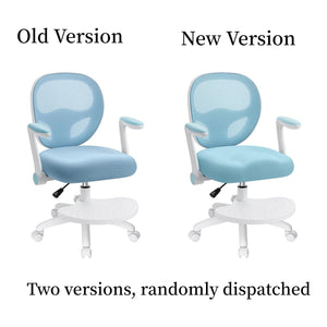 Kids Desk Chair Ergonomic Study Chair with Flipped Armrest and Footrest Adjustable Height Swivel Kids Computer Chair Mesh Desk Chair for Boys Girls Children at Home Bedroom Study Room Blue