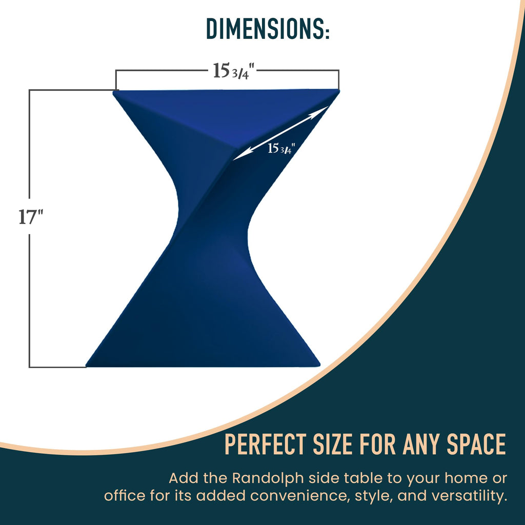 15.75" Navy Blue Stackable Side Table - Weather-Resistant Plastic Triangular Accent End Table for Indoor & Outdoor Use