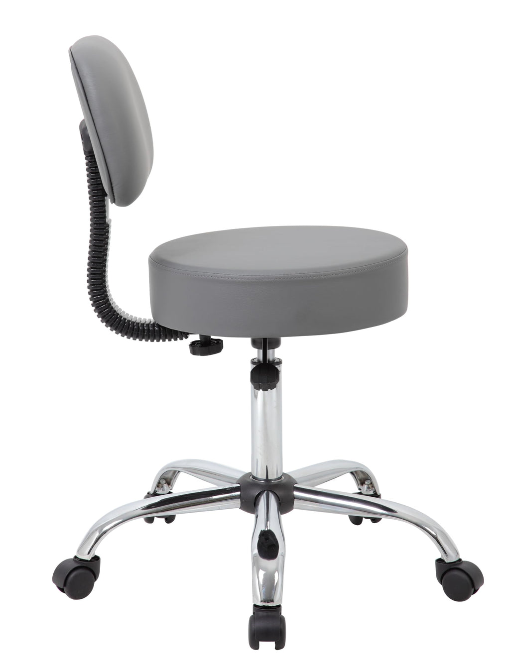 Be Well Medical Spa Professional Adjustable Drafting Stool with Back, Grey (B245-GY)