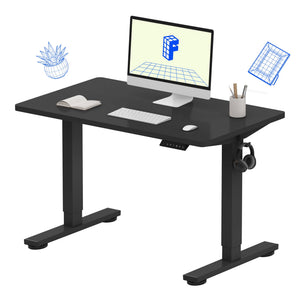 EN1 One-Piece Standing Desk, Electric Adjustable with 4 Memory Presets, 176 LBS Capacity, Stable & Quiet, Seamless Desktop for Home Office & Dual Monitors, 40