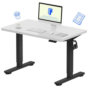 EN1 One-Piece Standing Desk, Electric Adjustable with 4 Memory Presets, 176 LBS Capacity, Stable & Quiet, Seamless Desktop for Home Office & Dual Monitors, 40