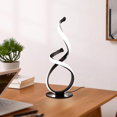 2 Pack Modern Table Lamps for Nightstand, LED Spiral Touch Light