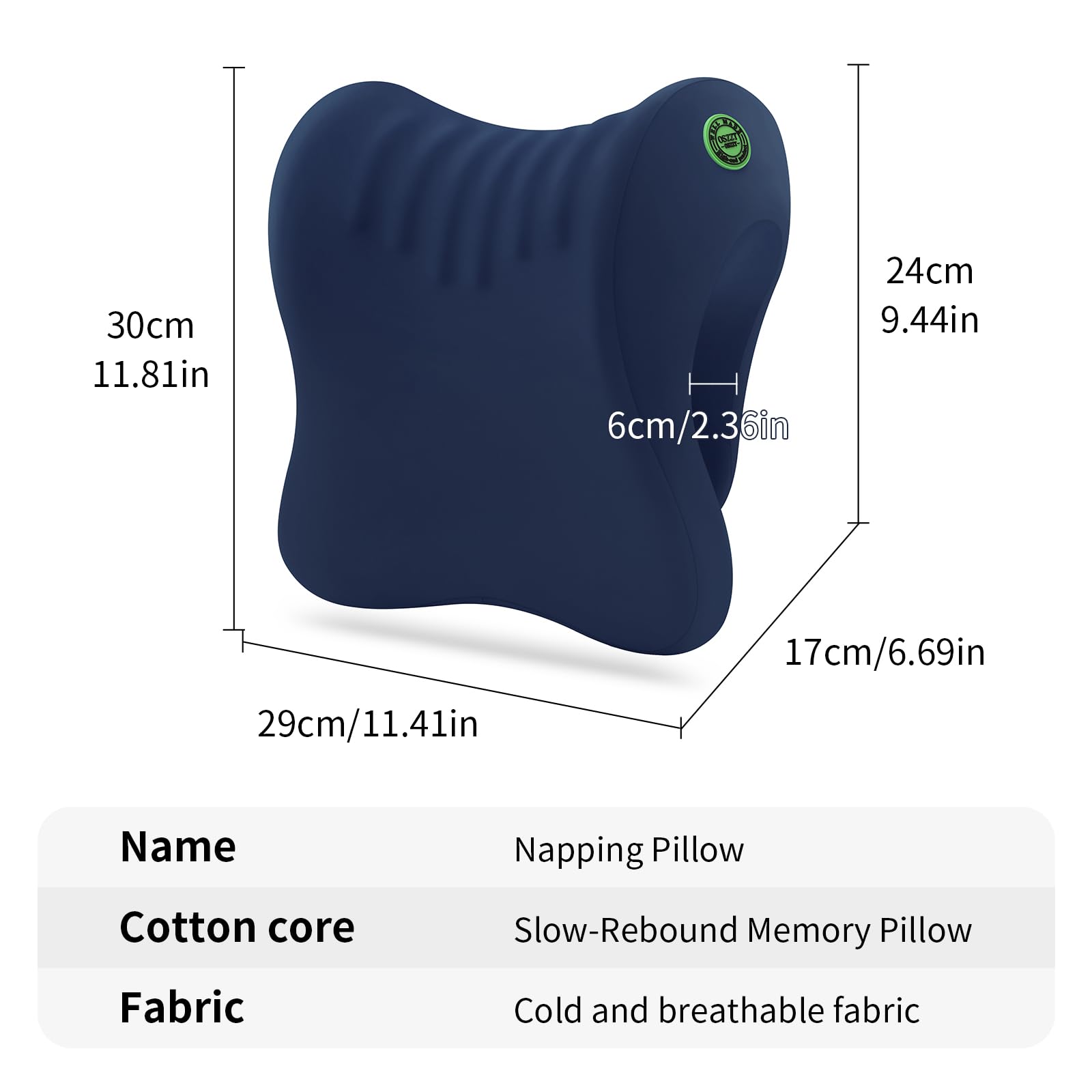 Ergonomic Office Chair Headrest, Adjustable Neck Support Pillow with Removable Washable Cover, Universal Head Rest Attachment for Office Chairs, Wheelchairs, Desk Chair Napping (Navy Blue)