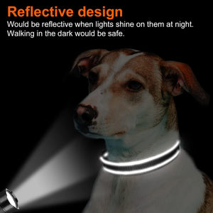 Reflective Dog Collar, Soft Neoprene Padded, Metal D-Ring, Nylon Pet Collar Adjustable for Small Dogs, Black, S