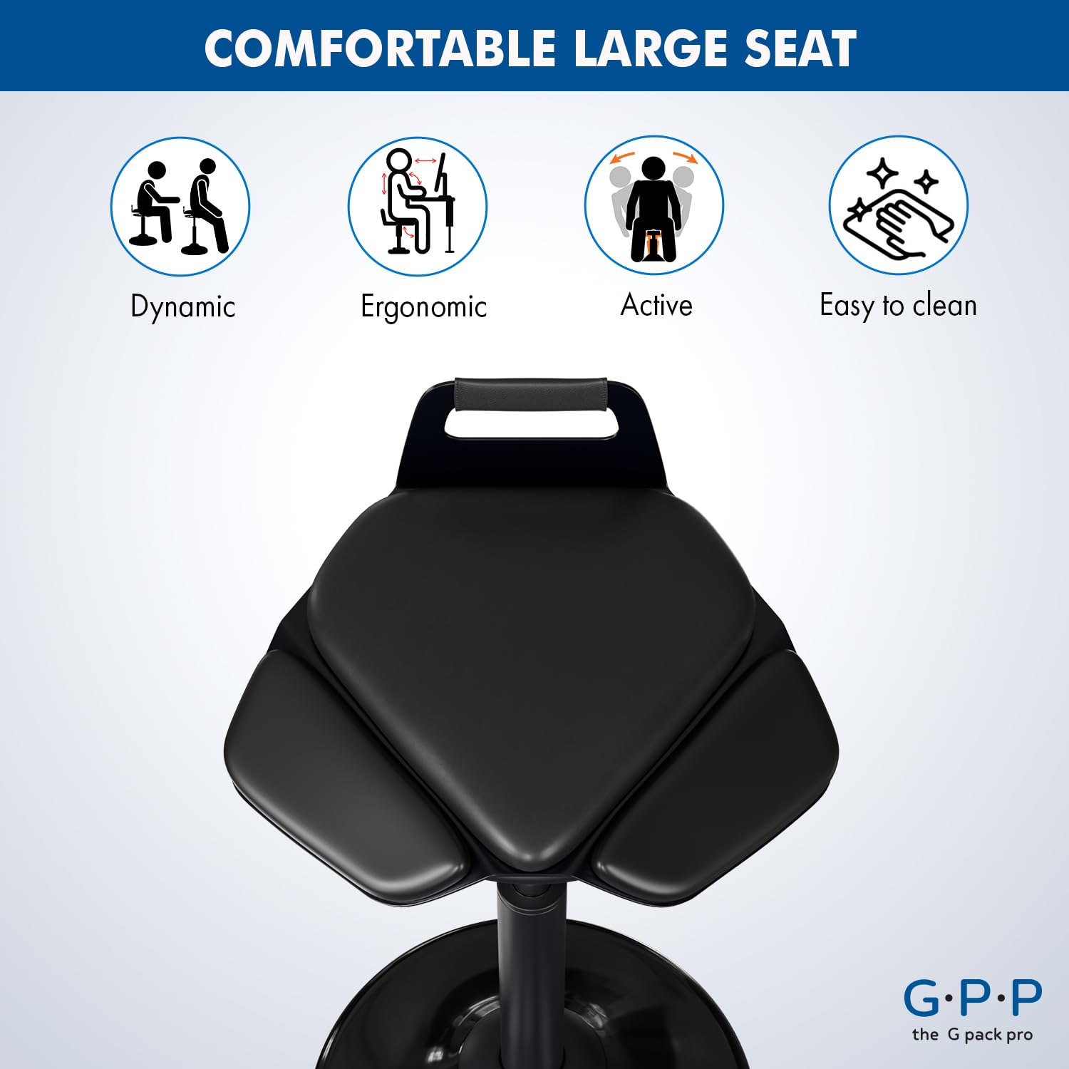 Standing Desk Stool – Ergonomic 360° Swivel Chair with Adjustable Height (19.6–29.8 in) for Comfortable Sitting or Leaning