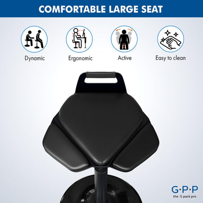 Standing Desk Stool – Ergonomic 360° Swivel Chair with Adjustable Height (19.6–29.8 in) for Comfortable Sitting or Leaning