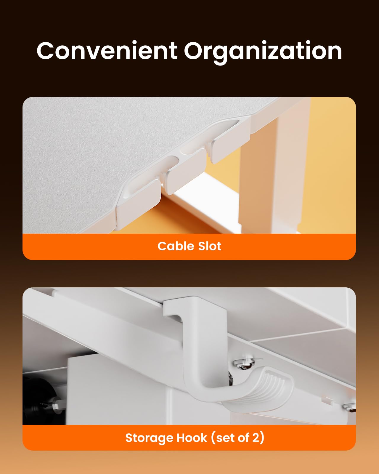 Height Adjustable Electric Standing Desk, 48 x 24 Inches Sit Stand up Desk, Memory Computer Home Office Desk, White