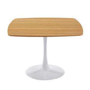 42 Inch Square Tulip Dining Table for 2-6 Person, Modern Mid-Century Kitchen Table with MDF Top & Oak Finish, Small Space Table for Apartment, Bistro, Cafe, Office and Living Room