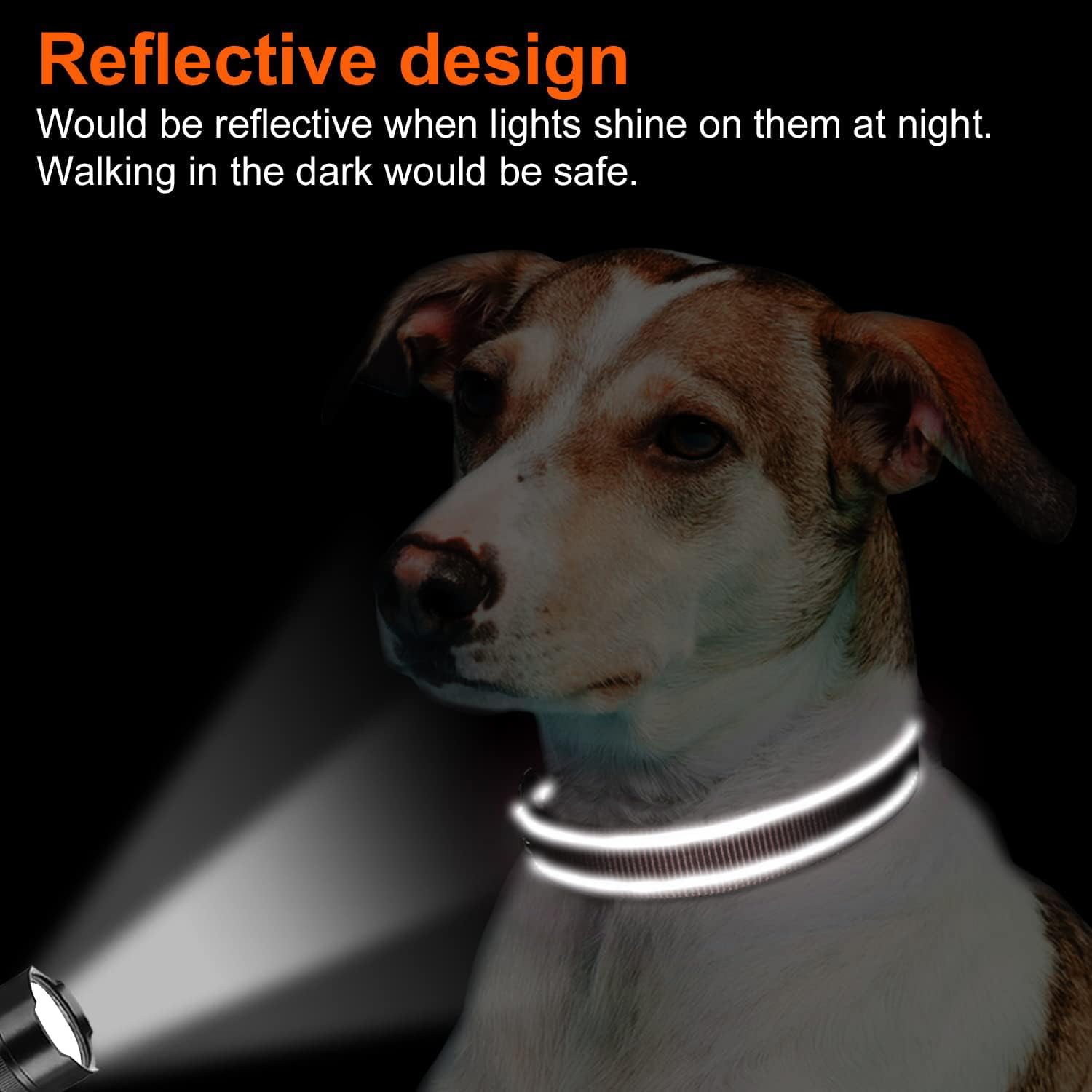 Reflective Dog Collar, Soft Neoprene Padded, Metal D-Ring, Nylon Pet Collar Adjustable for Small Dogs, Brown, Small