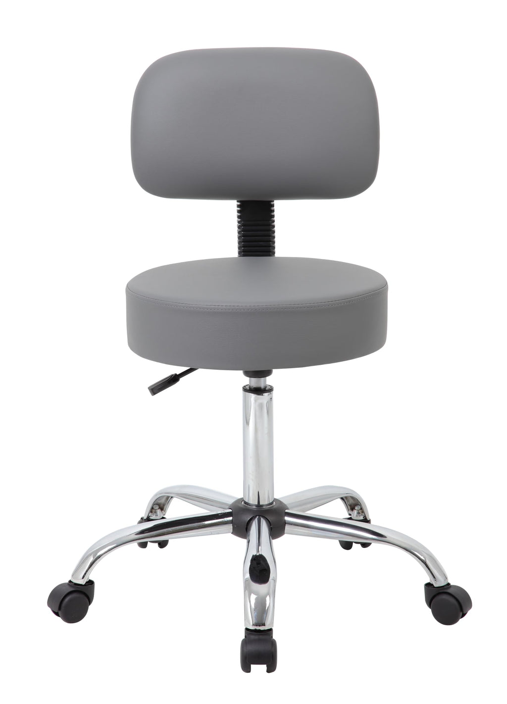 Be Well Medical Spa Professional Adjustable Drafting Stool with Back, Grey (B245-GY)