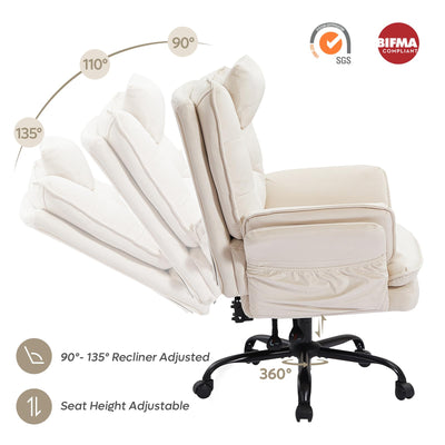 Criss Cross Chair with Flip-Up Armrests, Swivel Makeup Vanity Chair with Wheels & Side Pockets, Cross Legged Office Chair for Home Office, Bedroom (Beige Velvet, High Back)