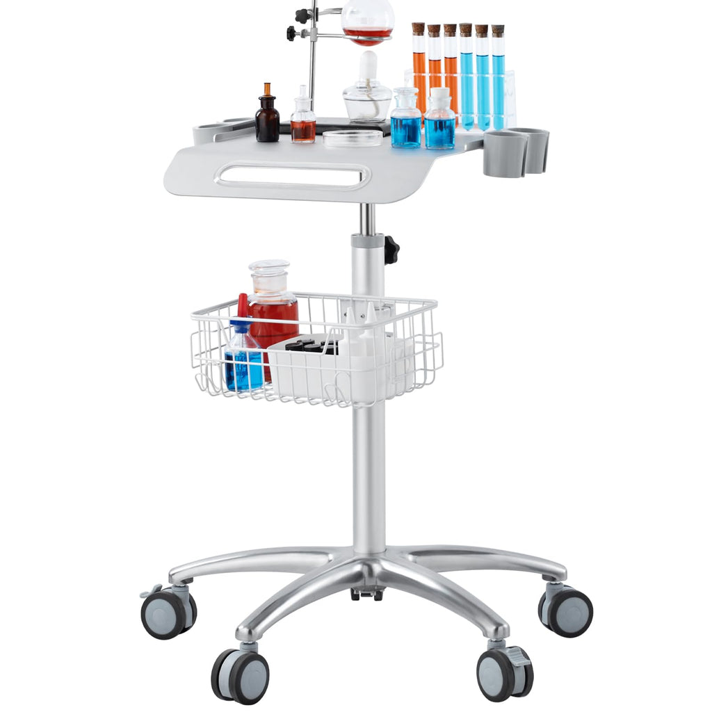 Mobile Trolley Dental Cart 29.5"-41.3" Height Adjustable Medical Cart with Wheels Rolling Cart Scanner Table with Large Tabletop?16.5"× 15.7"?