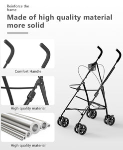 Pet Stroller with 4 Wheels for Small/Medium Pets, Portable Travel Foldable Carrier Jogger for Dog Cat Puppy Kitty, Rear Wheel Breaks, Storage Basket, Visible Mesh Weather Cover (Navy Blue)