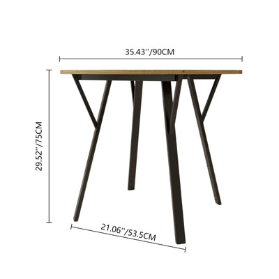 35.4 Inch Round Tulip Dining Table, Small Circle Kitchen Table with Metal Black Legs for 2-4 People,Modern Dining Room Table