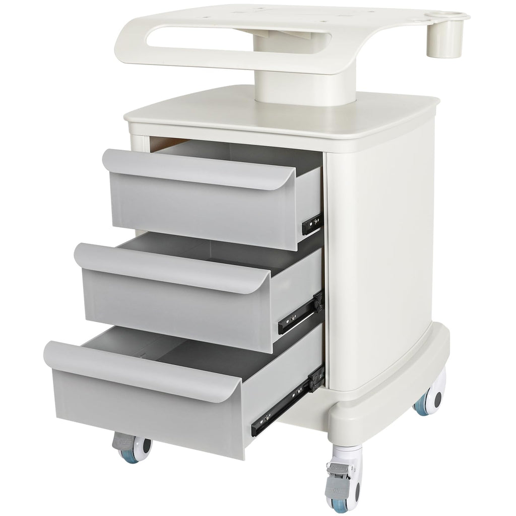 Mobile Ultrasound Trolley Cart Portable Ultrasound Imaging Scanner Vehicle Medical Beauty Storage Cart 115LBS Load with 4 Wheels 2 Brake for Hospital Office Bedroom Medical Clinic