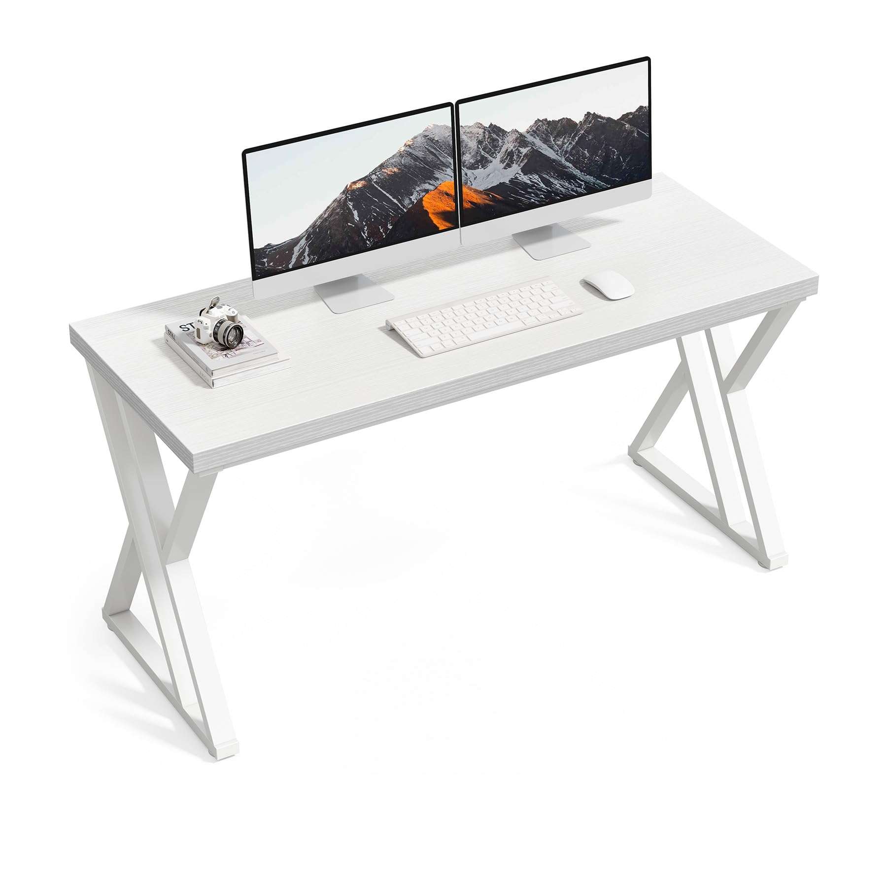 55 Inch Large Simple Industrial Computer Desk Study Writing Table Home Office Workstation,White