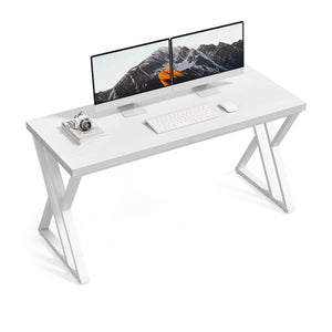 55 Inch Large Simple Industrial Computer Desk Study Writing Table Home Office Workstation,White