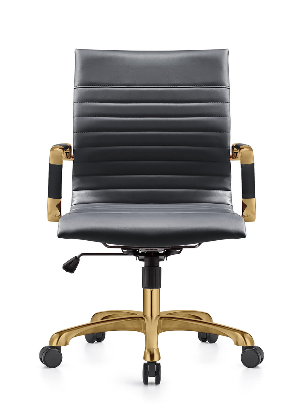 Qty 4 Modern Ergonomic Executive Office Chair, High-Back Leather Conference Desk Chair with Adjustable Height, Tilt Control, 360° Swivel & Gold Frame for Home Office!