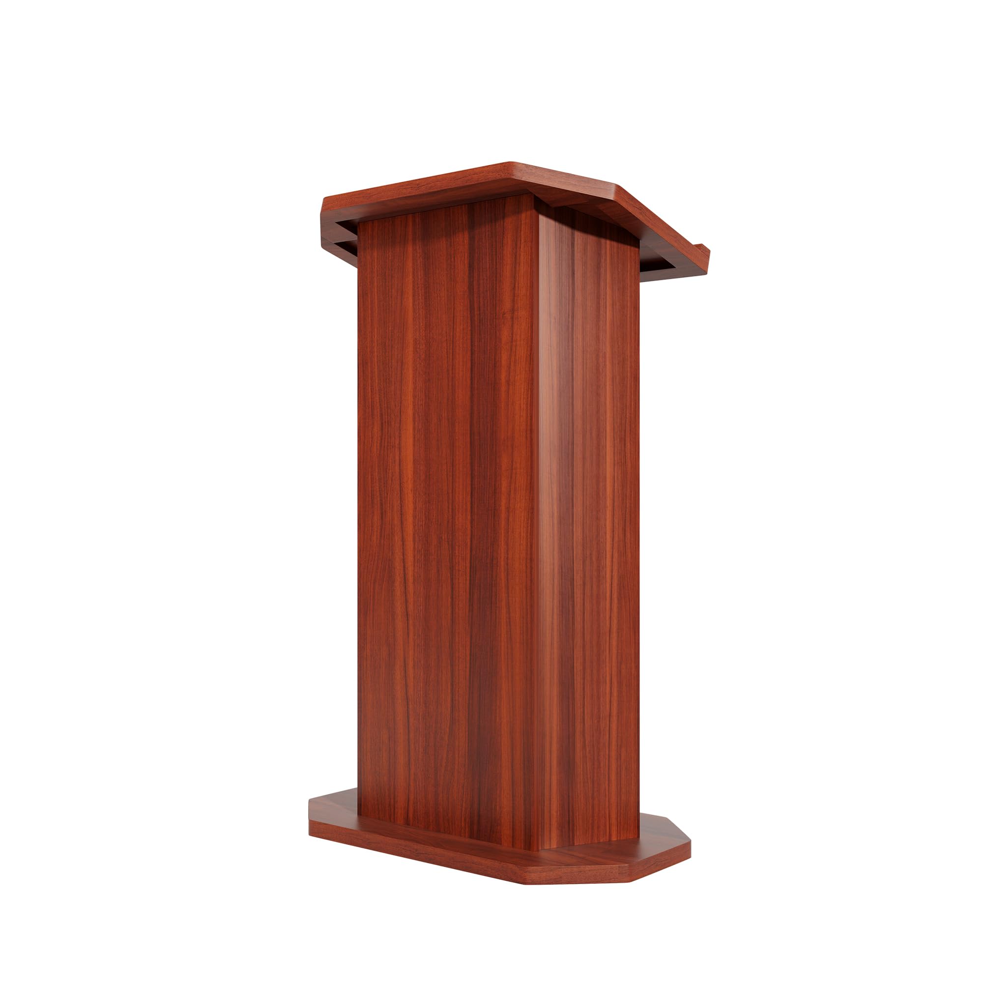 Wood Podium,Compact Podium Stand,15MM Particle Board,Pulpit with Storage,Mic Stand Space,Easy Installation Wooden Lectern for Restaurants,Churches,Seminars and Schools