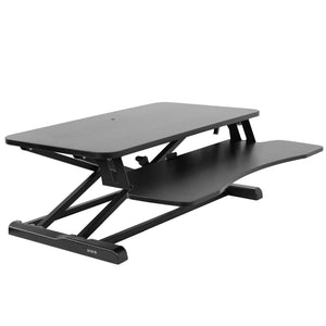 32 inch Carbon Fiber Desk Converter, K Series, Height Adjustable Sit to Stand Riser, Dual Monitor and Laptop Workstation with Wide Keyboard Tray, Black, DESK-V000KR