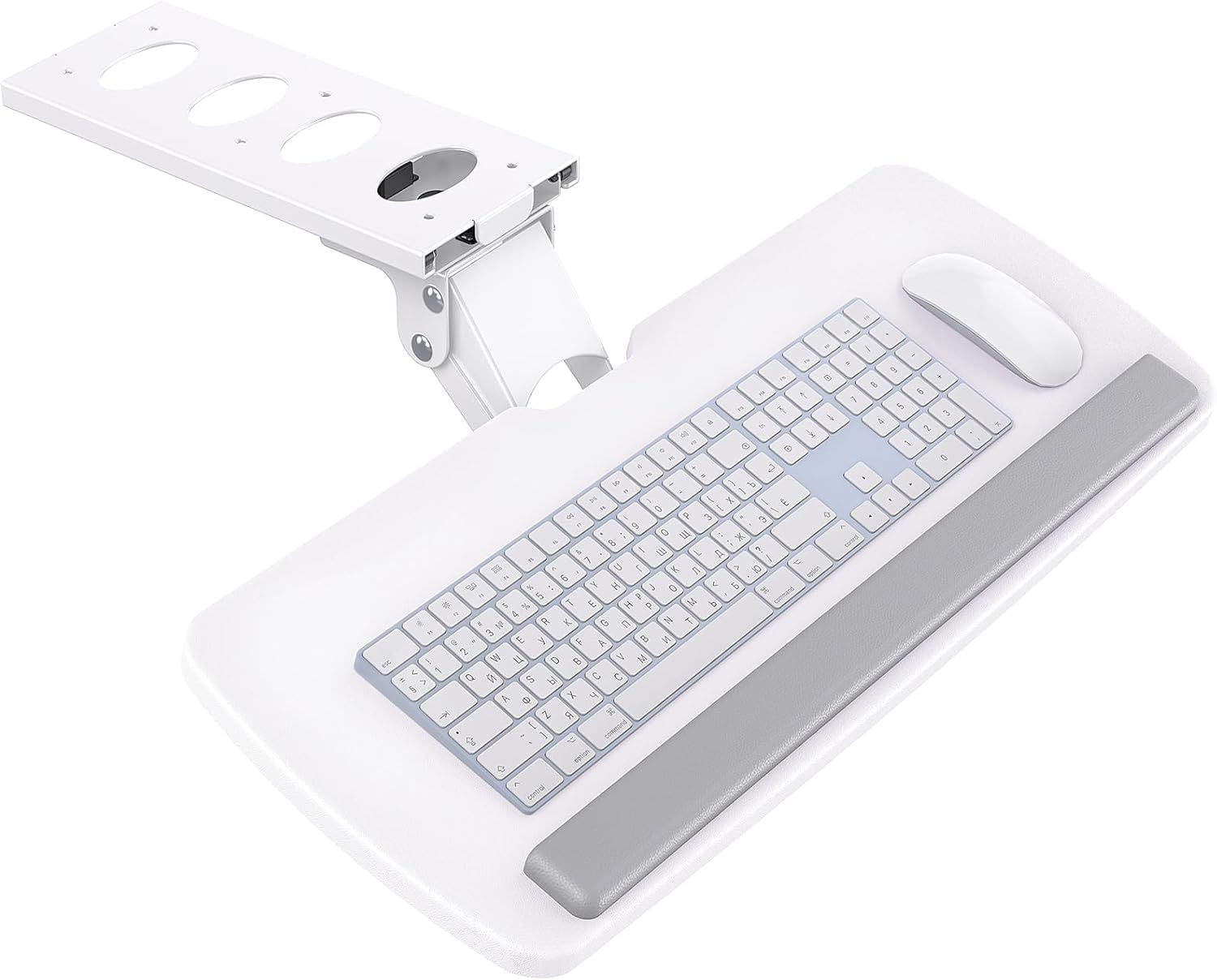 Keyboard Tray Under Desk, 360 Adjustable Ergonomic Sliding Keyboard & Mouse Tray, Under Desk Keyboard Tray Slide Out, Keyboard Holder Under Desk for Typing in Home, Office Work, 25