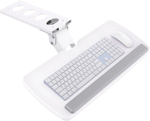 Keyboard Tray Under Desk, 360 Adjustable Ergonomic Sliding Keyboard & Mouse Tray, Under Desk Keyboard Tray Slide Out, Keyboard Holder Under Desk for Typing in Home, Office Work, 25