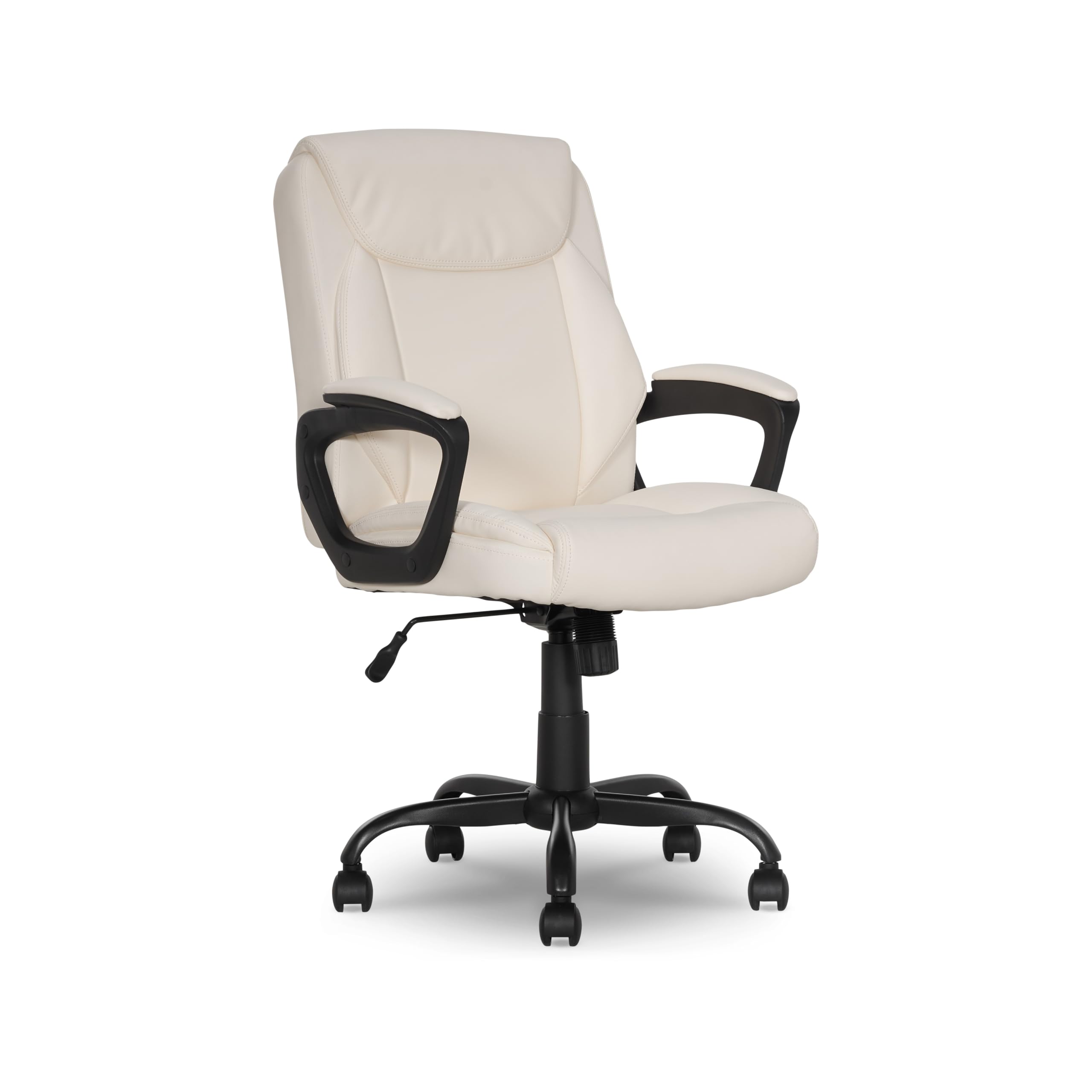 Classic Puresoft PU Padded Mid-Back Office Chair with Armrest, Height Adjustable, Easy to Assemble, 26