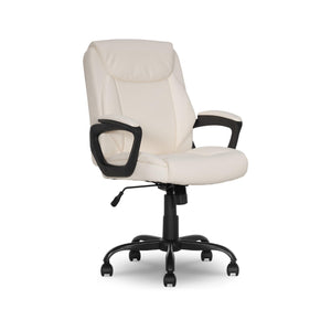 Classic Puresoft PU Padded Mid-Back Office Chair with Armrest, Height Adjustable, Easy to Assemble, 26