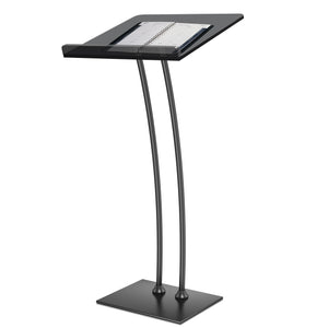 Acrylic Podium Lectern with Iron Stable Bottom, Pulpits for Churches with 10MM Thickened Acrylic Countertop, Multi Function Pulpit for Modern Classroom Music Concert Wedding Conference Event