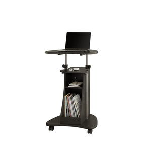 Sit-to-Stand Rolling Adjustable Height Laptop Cart with Storage, Graphite, 22 x 16 x 46