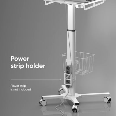 Mobile Laptop Cart on Wheels, Load up to 17.6 lbs, Standing Rolling Desk Adjustable Height, Portable Workstation for Laptop/Small Computer Cart for Couch, Home, Office White