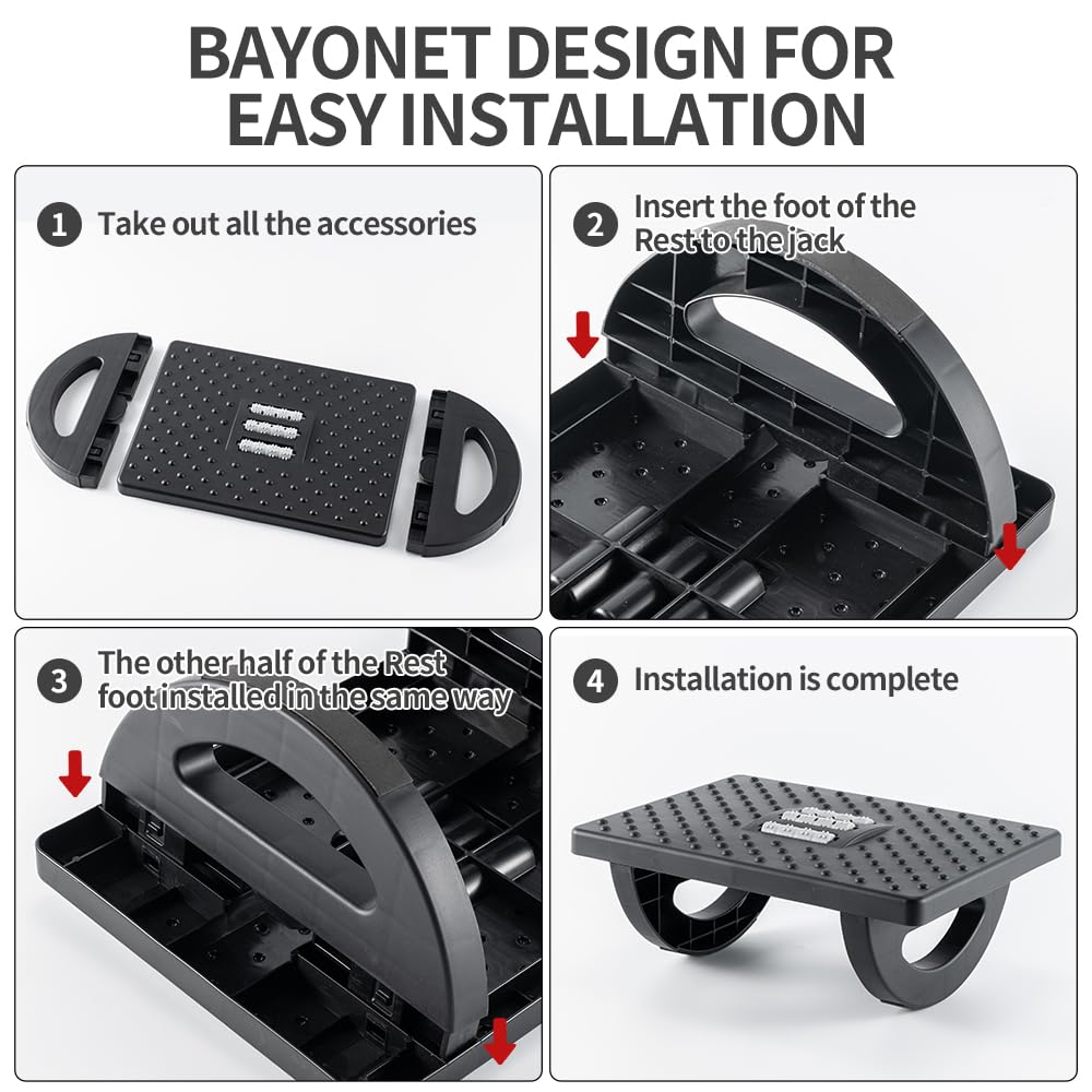 Foot Rest for Under Desk at Work - Ergonomic Foot Stools for Under Office Desk - Rocking Footrest with Roller Massager - Leg Rest for Chair, Computer Gaming -13" L x 9.6" W x 5" H