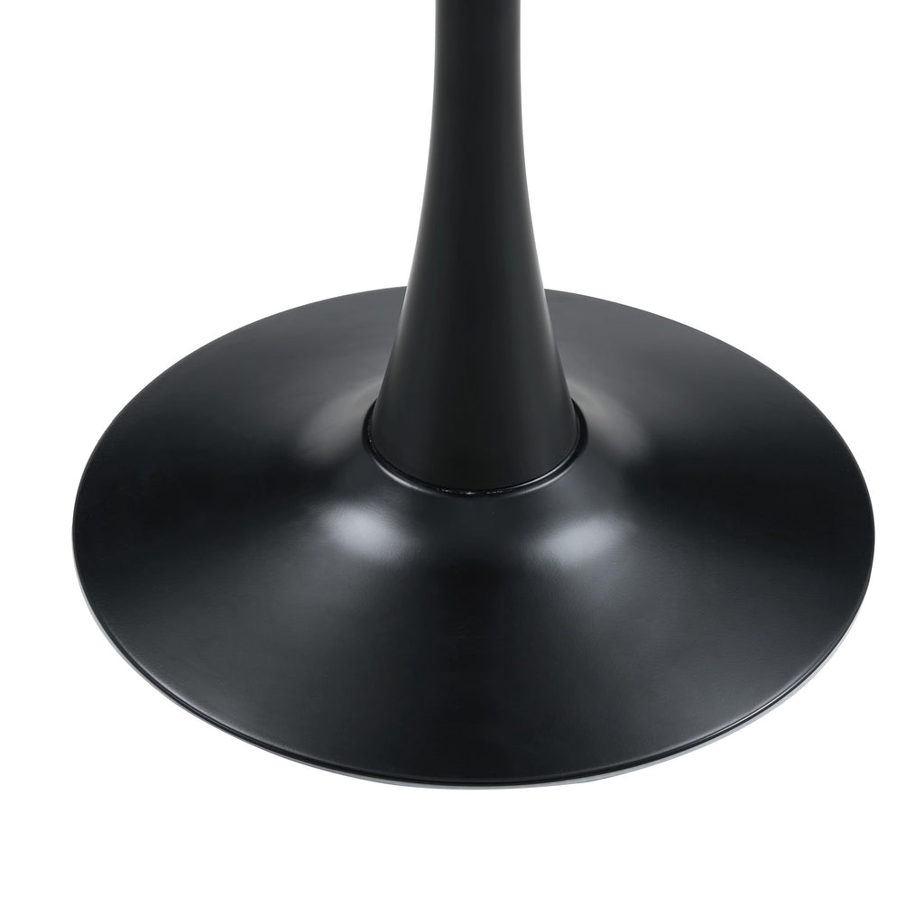 Round Dining Table, 23.6" Circle Tulip Table with Thickened Tabletop & Metal Pedestal, Mid Century Modern Bistro Table for Kitchen, Small Places, Living Room