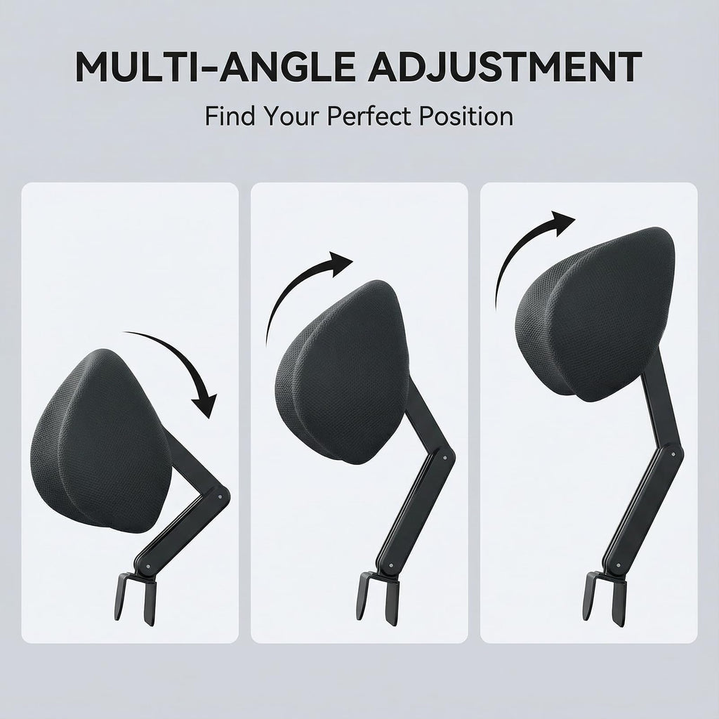 1 Pack Headrest Pillow, Office Chair Headrest Attachment, Neck Support for Office Chair, Back Cushion for Desk Chair for Ergonomic Comfort (Black)