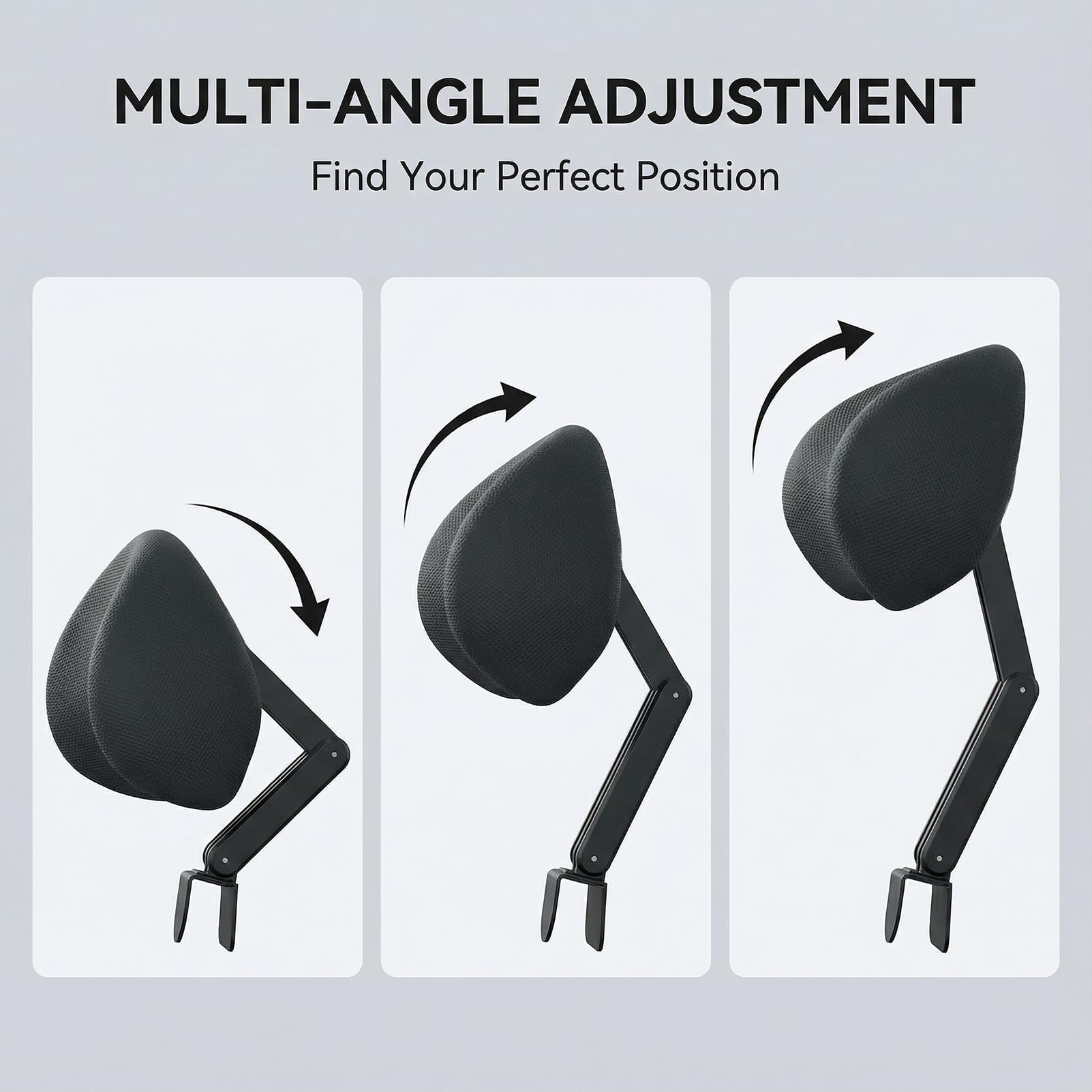 1 Pack Headrest Pillow, Office Chair Headrest Attachment, Neck Support for Office Chair, Back Cushion for Desk Chair for Ergonomic Comfort (Black)