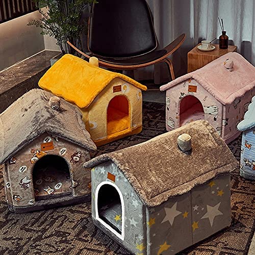 Dog House Indoor Memory Sponge, Foldable Dog House Kennel Bed Mat with Cushion for Small Medium Large Dogs Cats, Winter Warm Cat Nest Puppy Cave Sofa Pet Products (Medium)