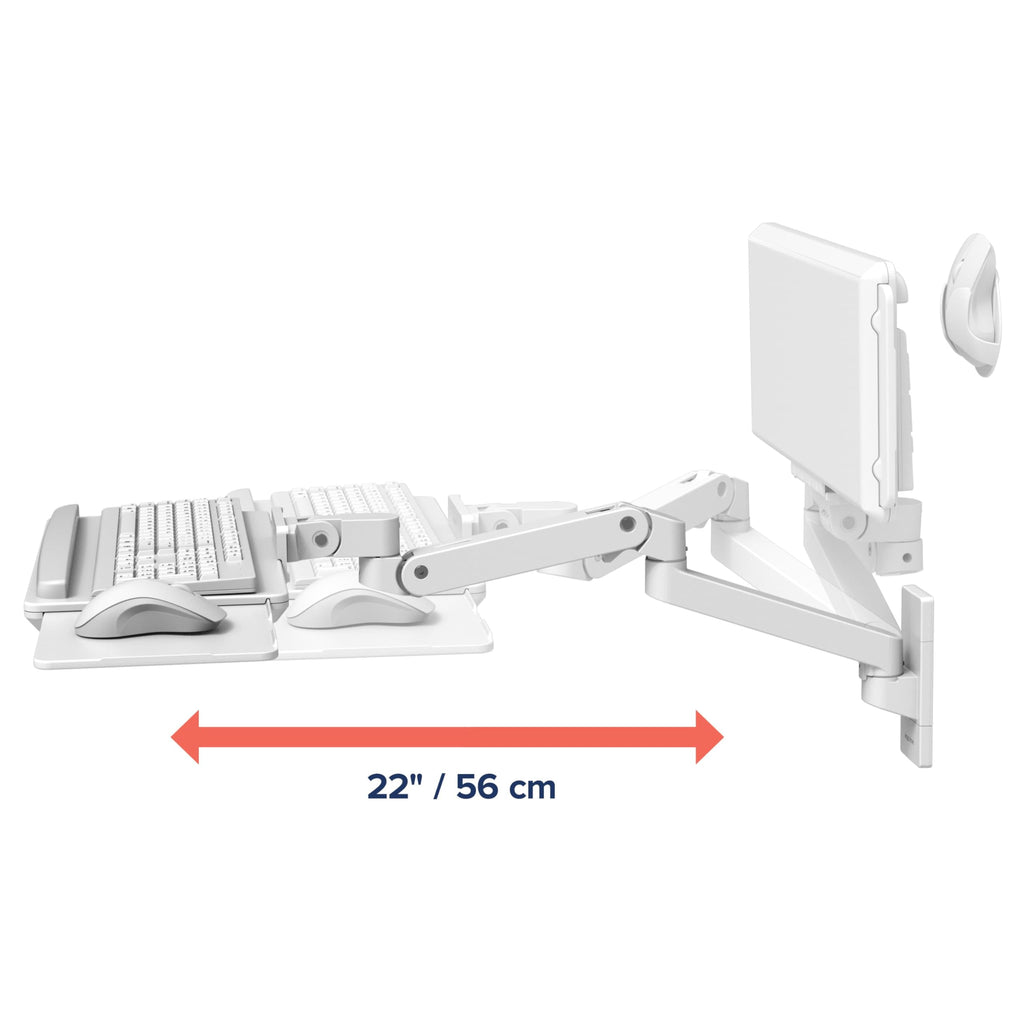 Upgraded LX Pro Premium Keyboard Arm, Wall Mount Adjustable Keyboard Tray – White