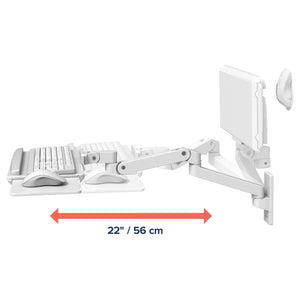 Upgraded LX Pro Premium Keyboard Arm, Wall Mount Adjustable Keyboard Tray – White