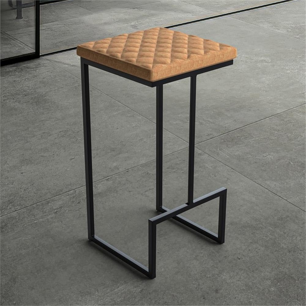Counter Height Bar Stool, Modern Backless Bar Stool for Kitchen Island & Home Bar, Faux Leather Upholstered Seat with Metal Frame, Industrial Style Counter Stool, Brown