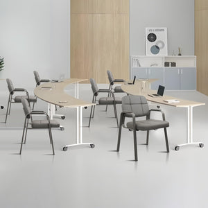 4 Pack, Waiting Room Guest Chair with Bonded Leather Padded Arm Rest for Office Reception and Conference Desk(Grey)