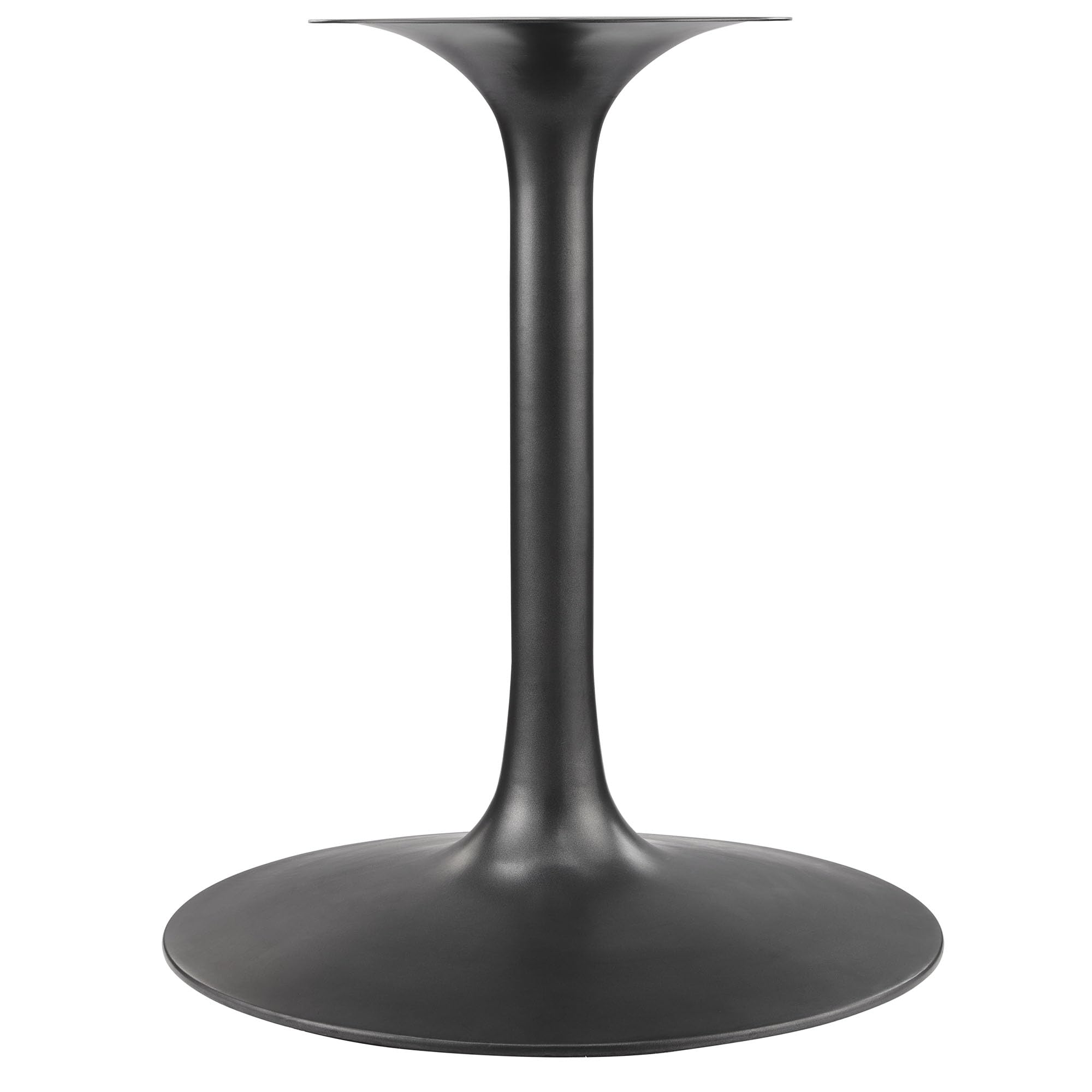 60 Inch Round Wood Dining Table with Metal Pedestal in Black Walnut - Modern Industrial Dining Table for 6 People - Solid Wood Tulip Kitchen Table