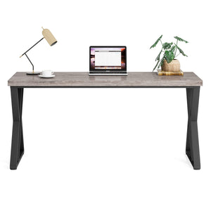 55 Inch Large Simple Industrial Computer Desk Study Writing Table Home Office Workstation,Grey