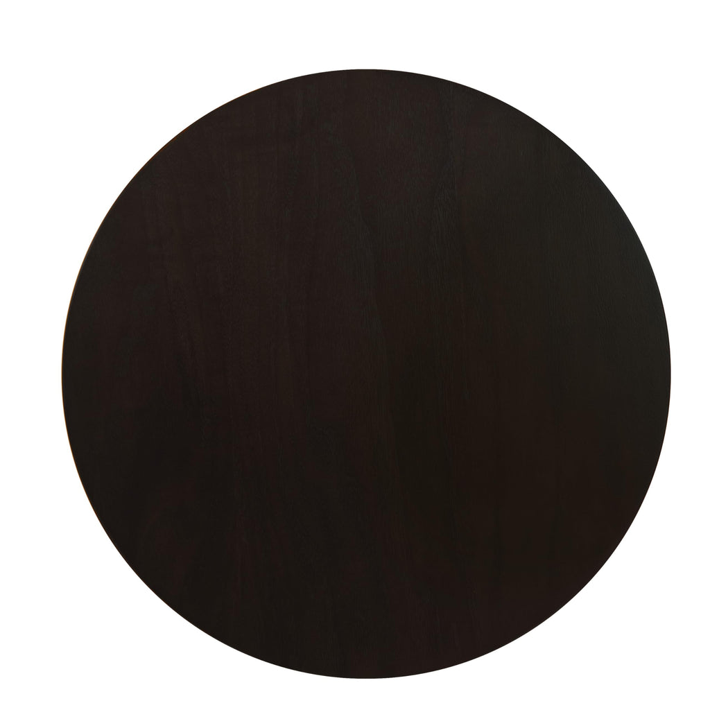 Round Accent Table with Metal Base - Umber Brown