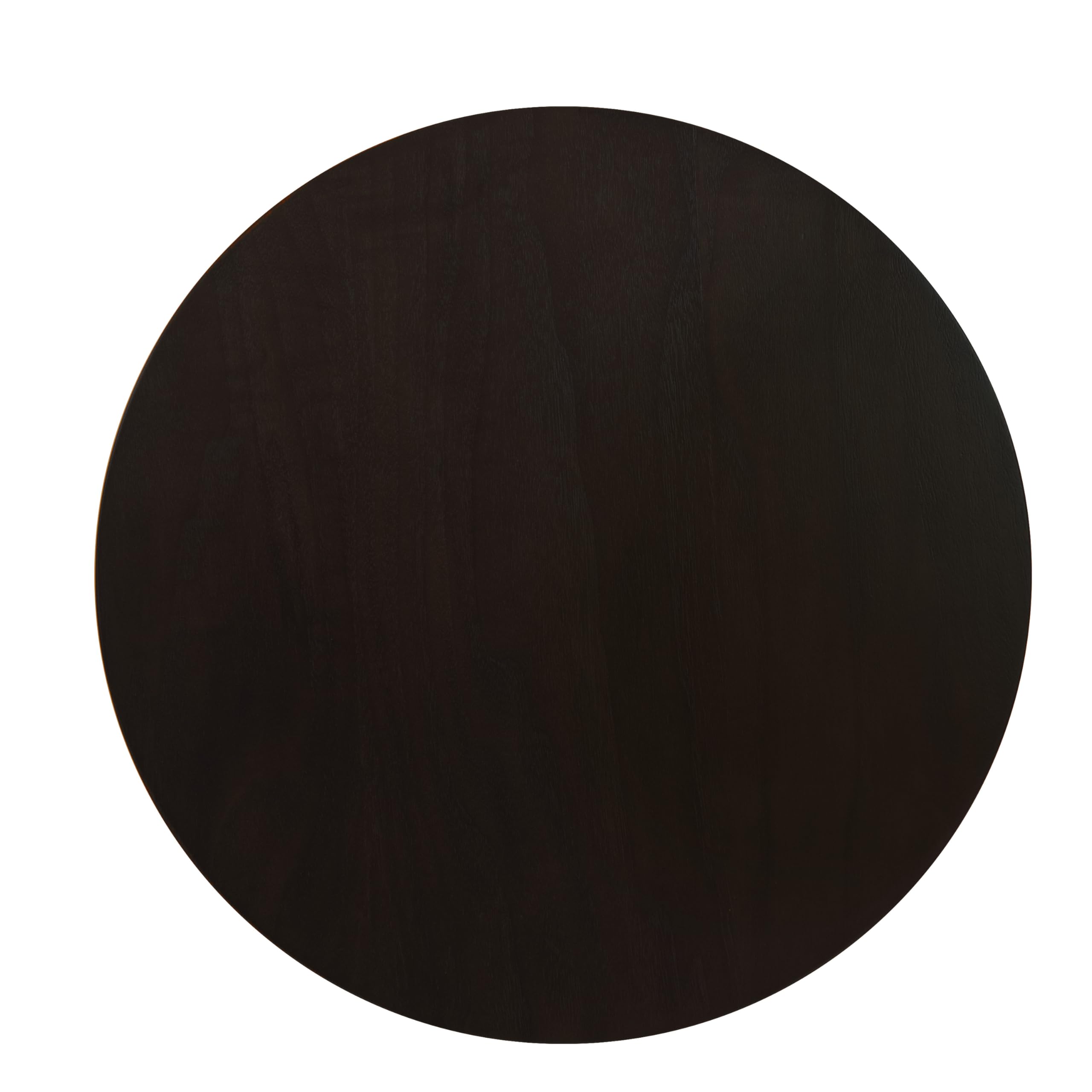 Round Accent Table with Metal Base - Umber Brown