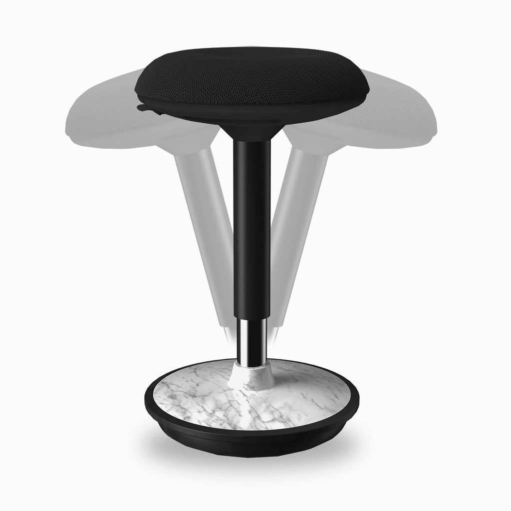 Adult Wobble Stool - Anti-Fatigue Standing Desk Stool with 360° Rocking Non-Slip Curved Base, Height Adjustable 22-32 Inch Standing Chair for Home & Office,Faux Marble