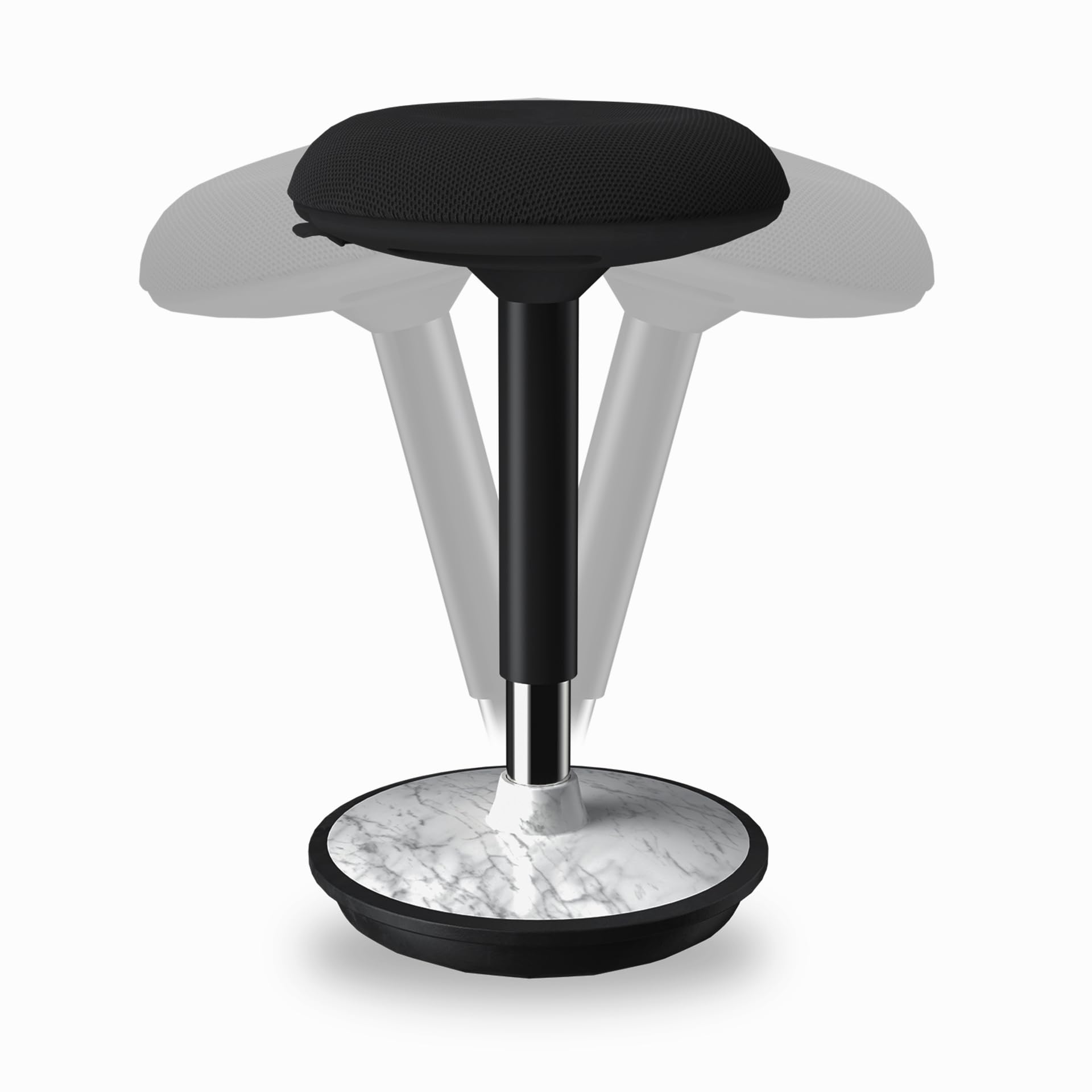 Adult Wobble Stool - Anti-Fatigue Standing Desk Stool with 360° Rocking Non-Slip Curved Base, Height Adjustable 22-32 Inch Standing Chair for Home & Office,Faux Marble