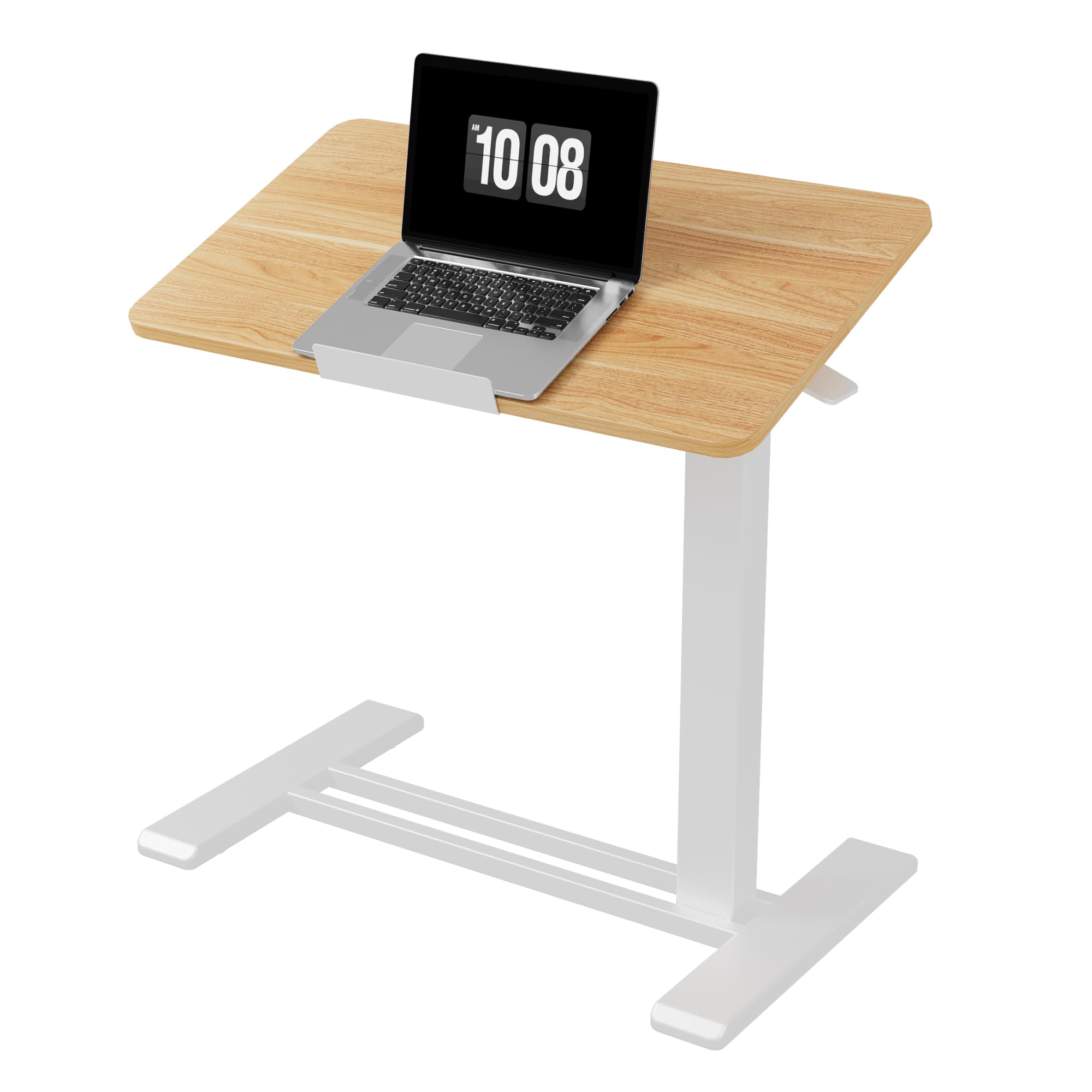H7 PRO Mobile Standing Desk Adjustable Overbed Table Pneumatic with Wheels 55°Tiltable Portable Laptop Desk Rolling Computer Cart Foldable Bedside Table(27.6